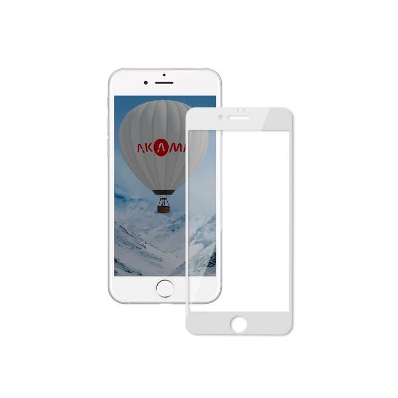 Verre trempé iPhone SE-2020 / 8 / 7 / blanc full glue 2,5D compatible iPhone  - AKAMI