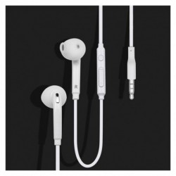 BBD Écouteurs Intra-Auriculaires stéréo avec Microphone pour Apple iPhone/iPod/iPad/Samsung Galaxy/LG/HTC Blanc 